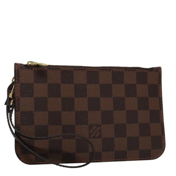 LOUIS VUITTON Damier Ebene Neverfull PM Pouch Pouch LV Auth - Picture 1 of 16